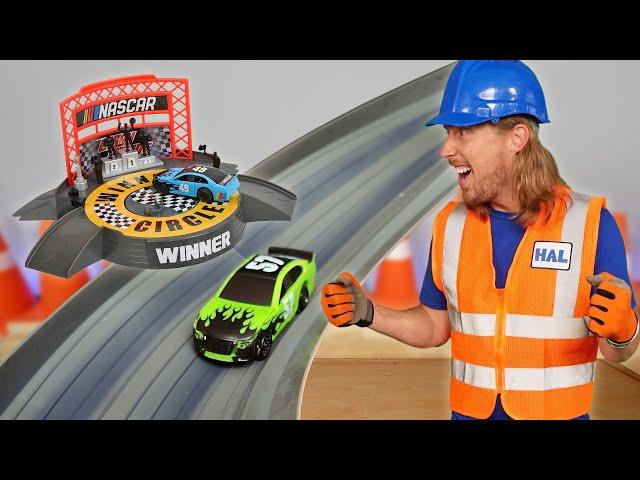 NASCAR Toy Race Track with Handyman Hal | Let's go Racing!