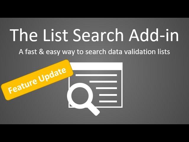 The List Search Add-in Feature Updates November 2016