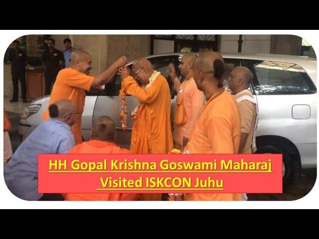 Arrival of HH Gopal Krishna Goswami Maharaj ISKCON Juhu, Mumbai.3rd Sept. 2019