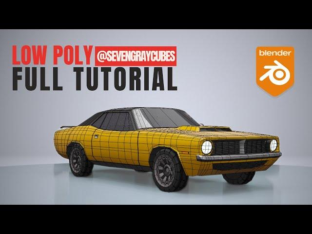 Modeling LOW POLY muscle car in Blender - FULL TUTORIAL