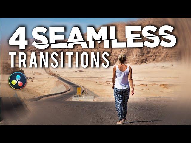 4 SEAMLESS Video Transitions You SHOULD KNOW!! Davinci Resolve Tutorial