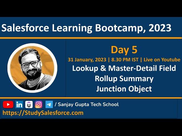 Day 5 | Salesforce Bootcamp 2023 | Lookup & Master-Detail Field | Rollup Summary | Junction Object