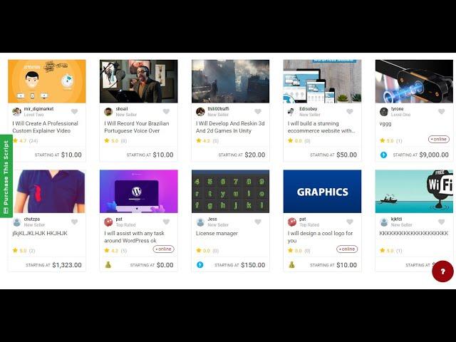 Fiverr Clone Script In PHP (40% OFF)