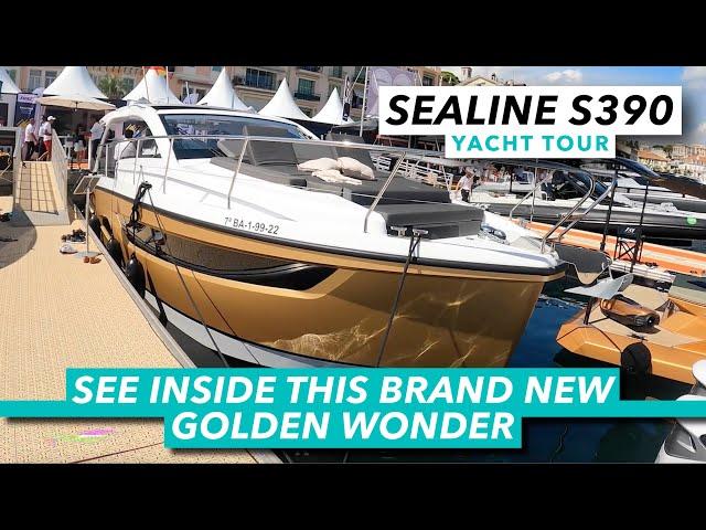 Sealine S390 yacht tour | See inside this brand new golden wonder | Motor Boat & Yachting