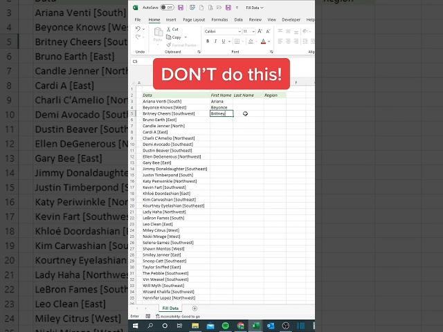 Flash Fill Excel Tips and Tricks Excel Hacks Excel for Fresher Excel Tutoring Excel Formula for Job