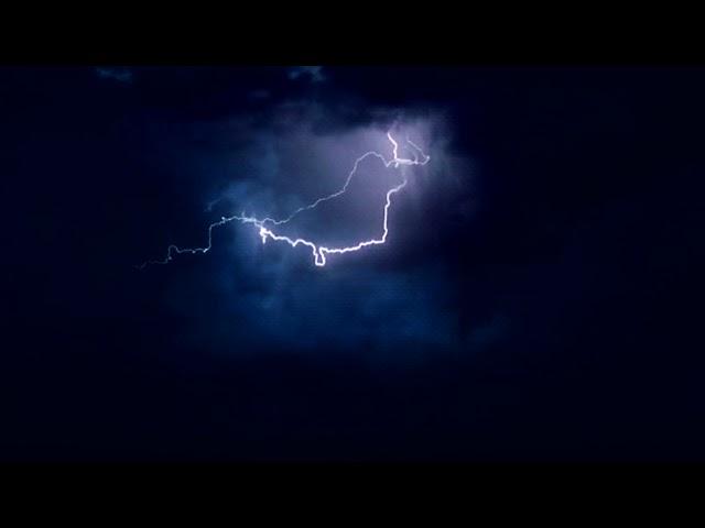 FREE NO COPYRIGHT STUNNING 2K MIDNIGHT BLUE STORM CLOUDS VIOLENT LIGHTNING FLASHES STOCK FOOTAGE