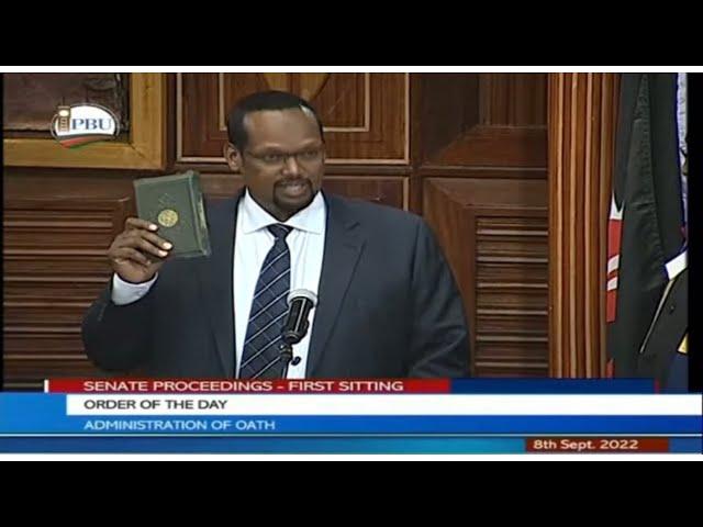 Ali Ibrahim Roba takes oath of office as a member of senate of the Republic of Kenya.