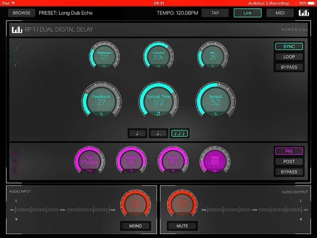 RP-1 Dual Digital Delay by Kai Aras Demo for the iPad