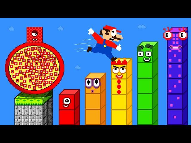 Mario Escape vs the Giant Numberblocks Pregnant Mix Level Up Maze | Game Animation