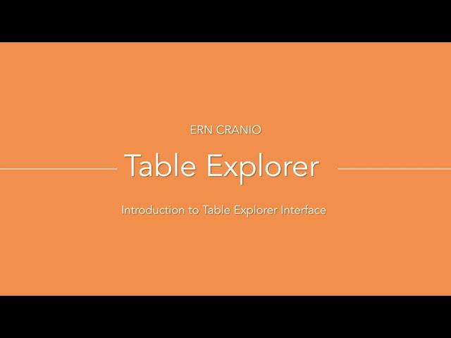 Table explorer - ERN CRANIO registry