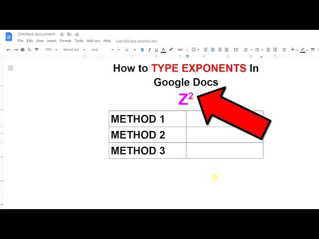 How to TYPE EXPONENTS In Google Docs- [ 3  QUICK METHODS]