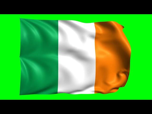 Green screen Footage | Ireland Waving Flag Green Screen Animation | Royalty-Free