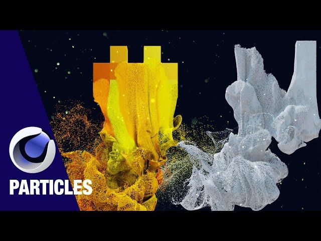 New Cinema 4D Particles with Pyro dissolving Logo effect