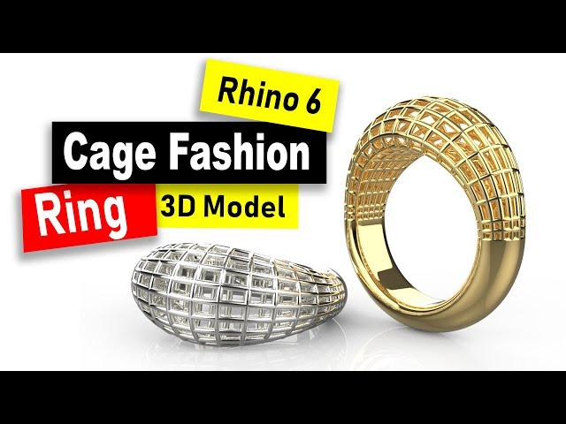 Cage Fashion Ring Design 3D Modeling in Rhino 6: Jewelry CAD Design Tutorial #93