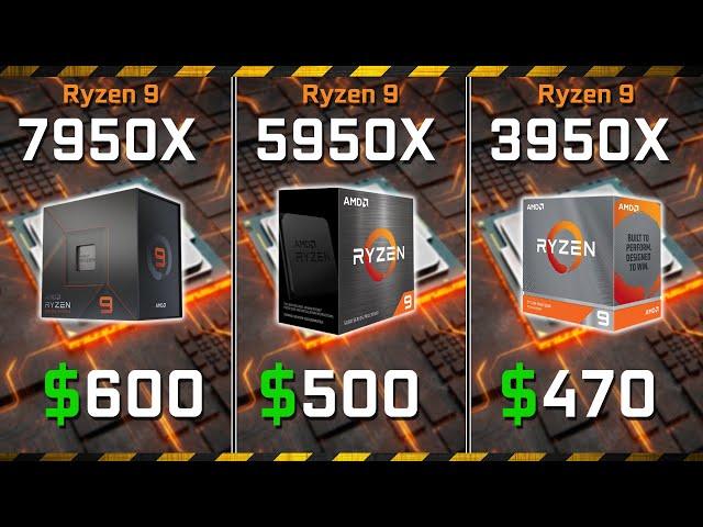 Ryzen 9 7950X vs. 5950X vs. 3950X | Render & Gaming Benchmarks (RTX 4090)