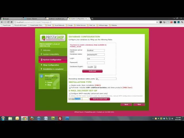 Installing PrestaShop on Windows 7 using XAMPP - Part 1