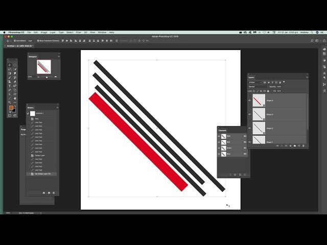 Straight Diagonal Line Creation In Photoshop For Beginners | CC 2025 2024 Tutorial