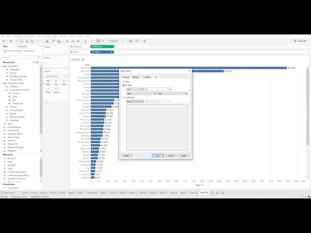 Filtering Using Parameters in Tableau   Top N