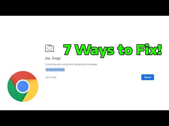 How To Fix Google Chrome Ran Out Of Memory (Aw Snap Error Message)