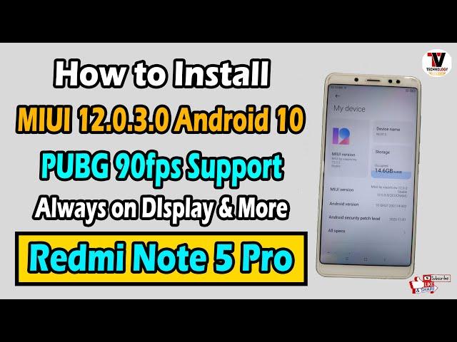 How to Install Xiaome.EU MIUI 12.0.3.0 Stable for Redmi Note 5 Pro & Review | PUBG 90fps | AOD |