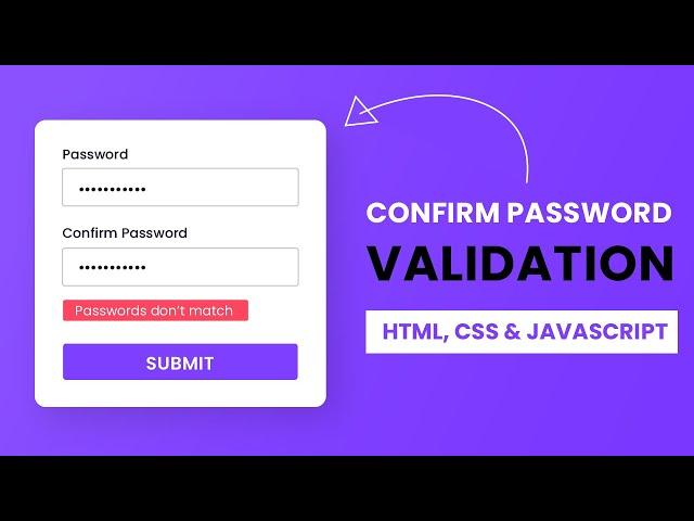 Confirm Password Validation Using Javascript | With Source Code