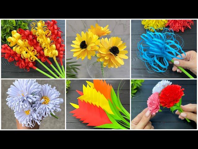 6 IDEAS Easy Paper Flowers DIY Paper Craft Ideas Tutorial