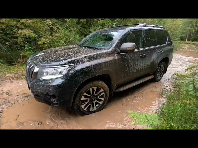 Новый Прадо свернул с асфальта Land cruiser Prado 150 на лёгком бездорожье, Wrangler Duratrac