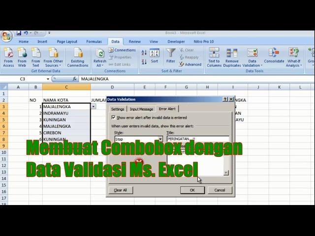 Cara Membuat Combobox Data Validasi pada Ms. Excel