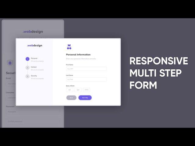 Awesome Responsive Multi Step Registration Form HTML CSS & JavaScript