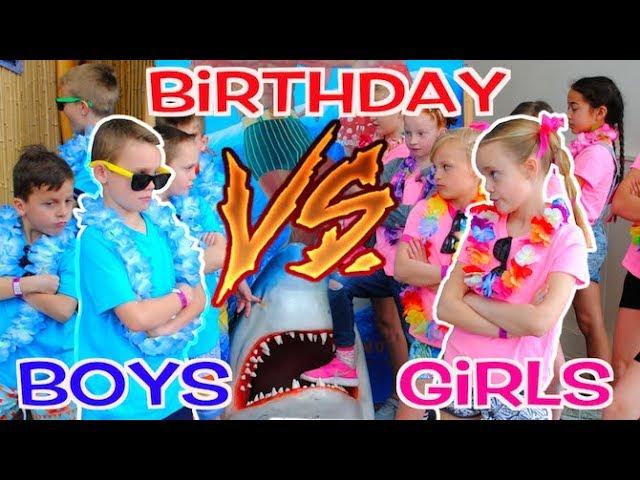 BOYS vs GIRLS! Twins Birthday Party Challenge! Kids Fun TV