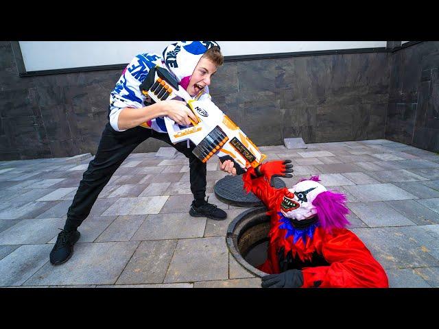 NERF vs CLOWN.ДОСТАЛ!!! Я его УРОЮ....