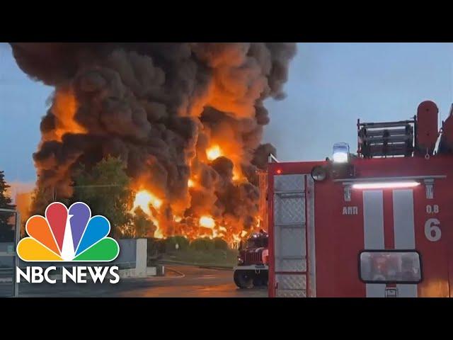 Massive fire engulfs Crimean oil depot after suspected drone strike