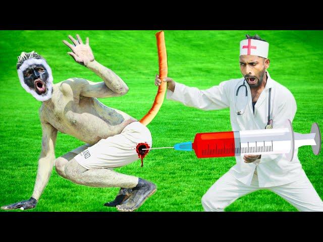 Monkey Comedy Very Special New Trending Comedy Video 2024 Injection Funny Video Doctor Top Comedy
