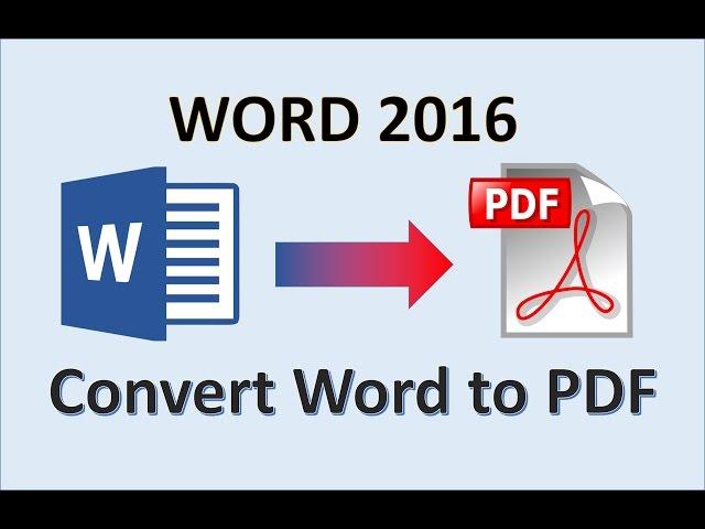 Word 2016 - Convert Document to PDF - How to Change Make Turn Save as a Microsoft Office File in MS