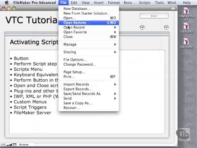 FileMaker Tutorial - 121 - Activating Scripts