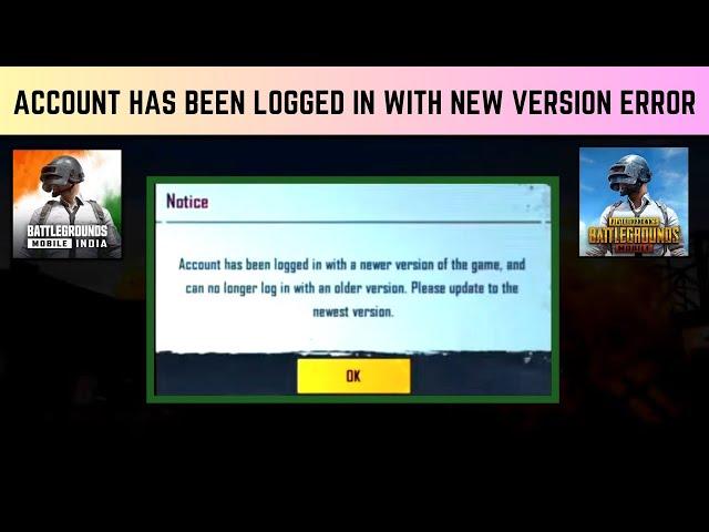 Bgmi Account has been logged in with a newer version | Bgmi please update the game error | #bgmi