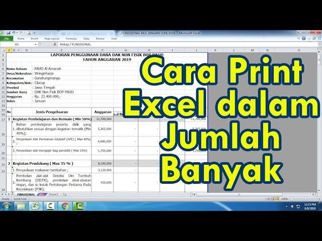 Cara Print Excel Banyak Lembar