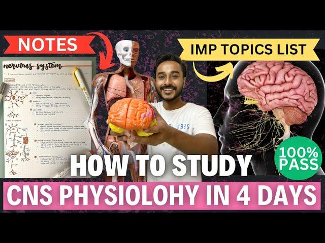 central nervous system physiology in 4 days | how to study cns physiology important topics