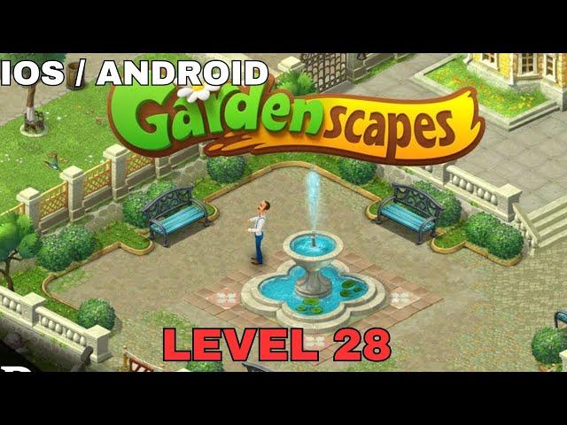 GARDENSCAPES LEVEL 28 - Gameplay Walkthrough (iOS,Android Gameplay) HOMESCAPES gameplay