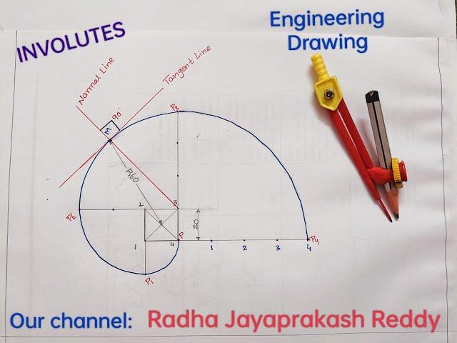 To draw an involute of a given Square in Engineering Drawing