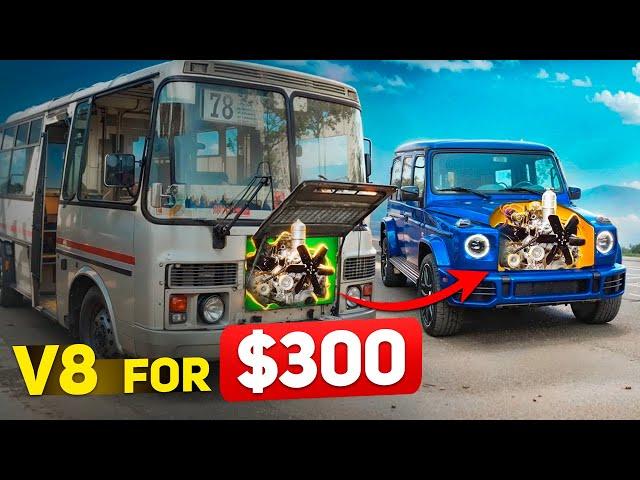 We swap a PAZ bus engine into our G-wagen