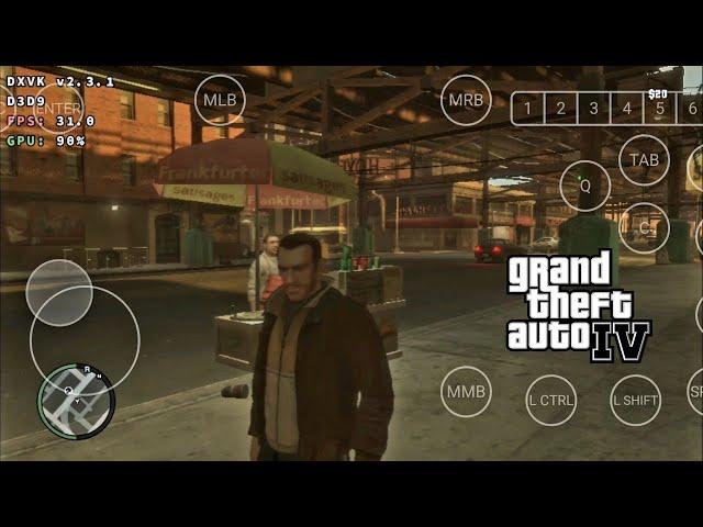 Winlator 7.1 GTA IV (Grand Theft Auto) Gameplay Test Galaxy S24 Ultra Snapdragon 8 Gen 3