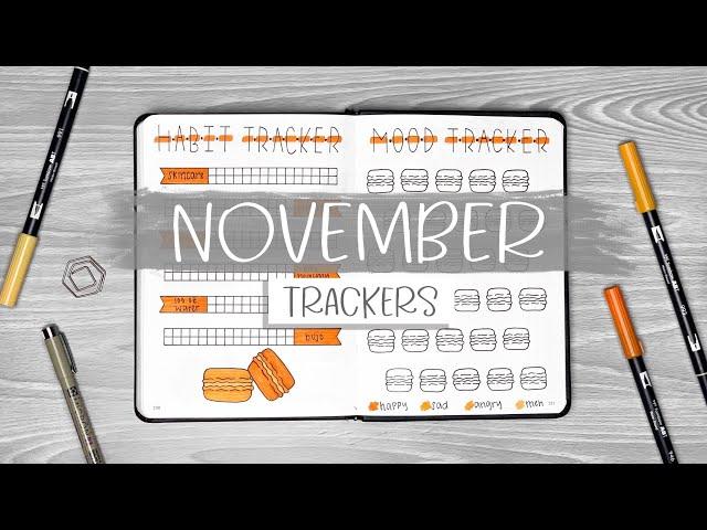 PLAN WITH ME || November 2019 Bullet Journal Setup - Tracker Spreads Setup