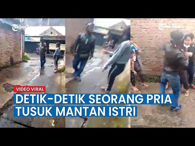 Viral Video Detik-detik Seorang Pria Tusuk Mantan Istri di Bandung