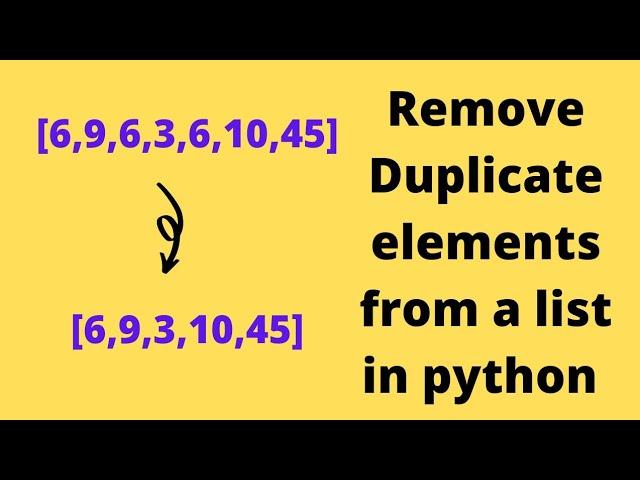 How to Remove Duplicate Elements in List using Python