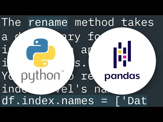 Rename Pandas DataFrame Index