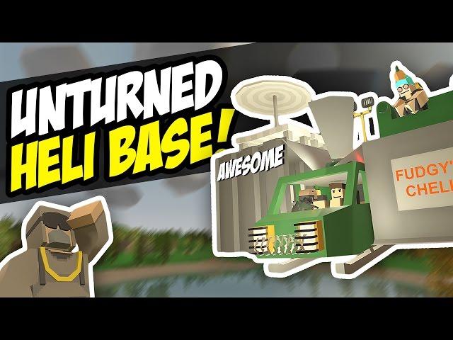 AWESOME HELICOPTER BASE - Unturned Base Build (Funny Moments)