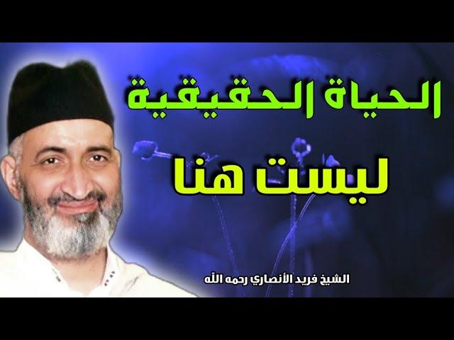 الحياة الحقيقية ليست هنا و الآخرة هي الحيوان - الدكتور فريد الأنصاري رحمة الله عليه #الحياة