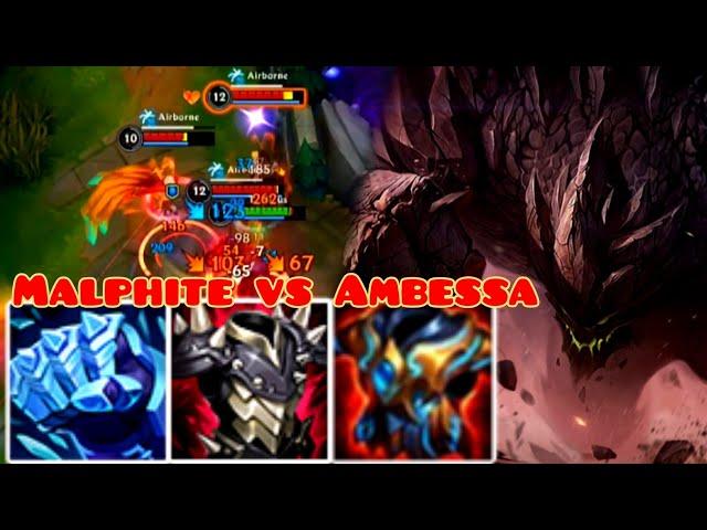 MALPHITE TOP VS AMBESSA | MALPHITE WILD RIFT GAMEPLAY | BUILD AND RUNES