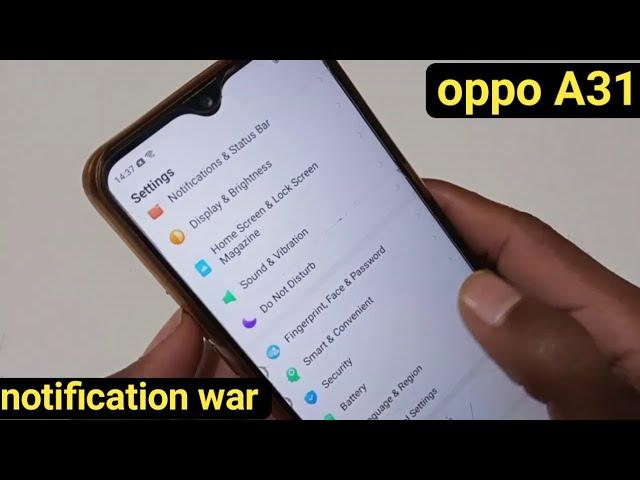 How to notification war customise in oppo A31, oppo ke mobile me notification bar ko customise kare